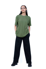 casual look, olive hreen t-shirt, plain t-shirt , activewear, casual wear , women top