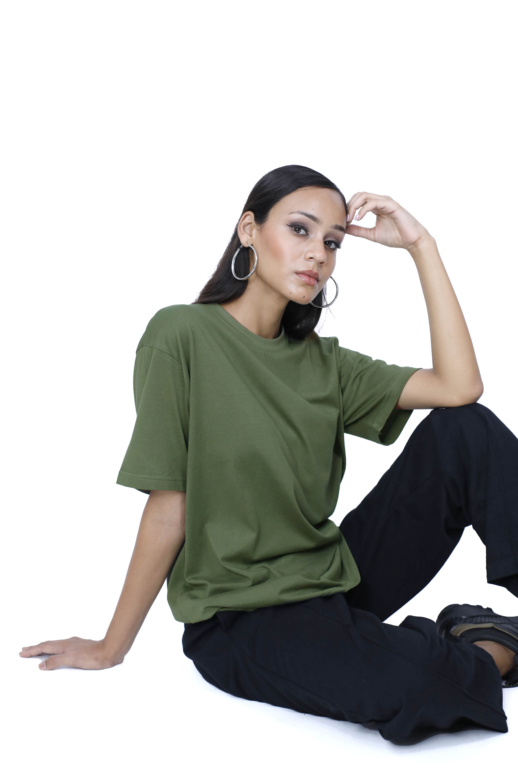 Green T-shirt , oversized women t-shirt, cotton tee