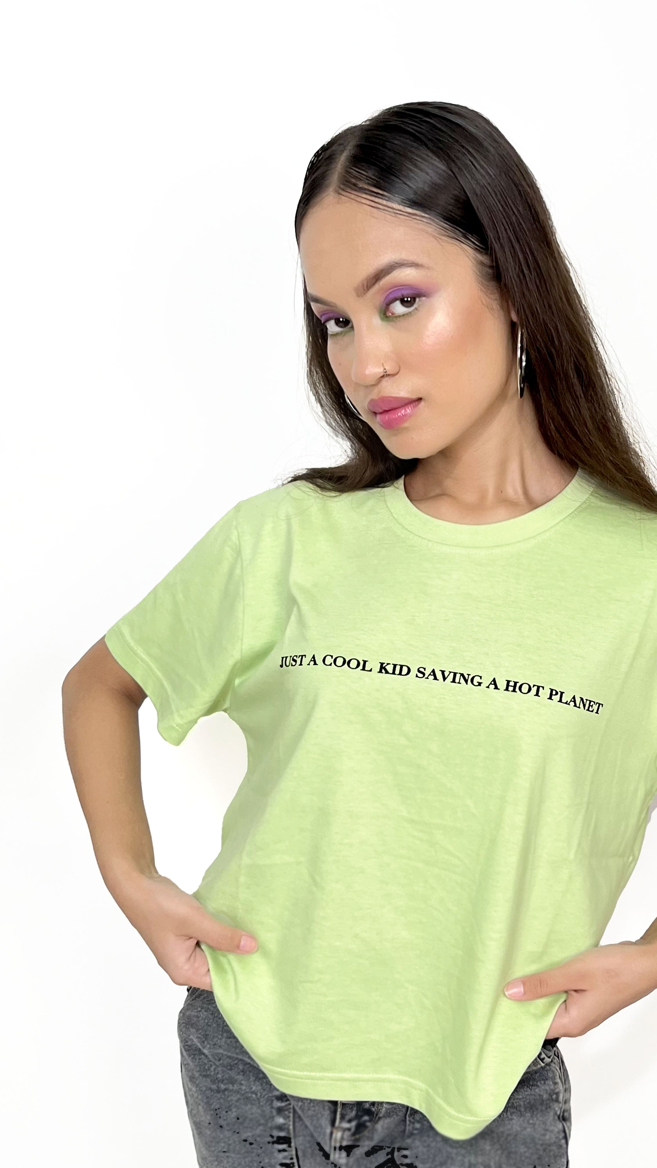 Cool Kid Pastel Green Tee-Slayink-Printed,Printed Tee,Printed Tshirt,Women Tshirt, green t shirt, green t-shirt womens,casual wear women, women relaxed fit t-shirt, green t-shirt women, printed t-shirt women, relaxed fit t-shirt for women, women's relaxed fit t-shirt, green graphic tee women, women's green printed t-shirt, loose fit green t-shirt women,women gym t-shirt, workout t-shirt for women, gym wear for women, activewear women,cotton t-shirt, trending casual wear