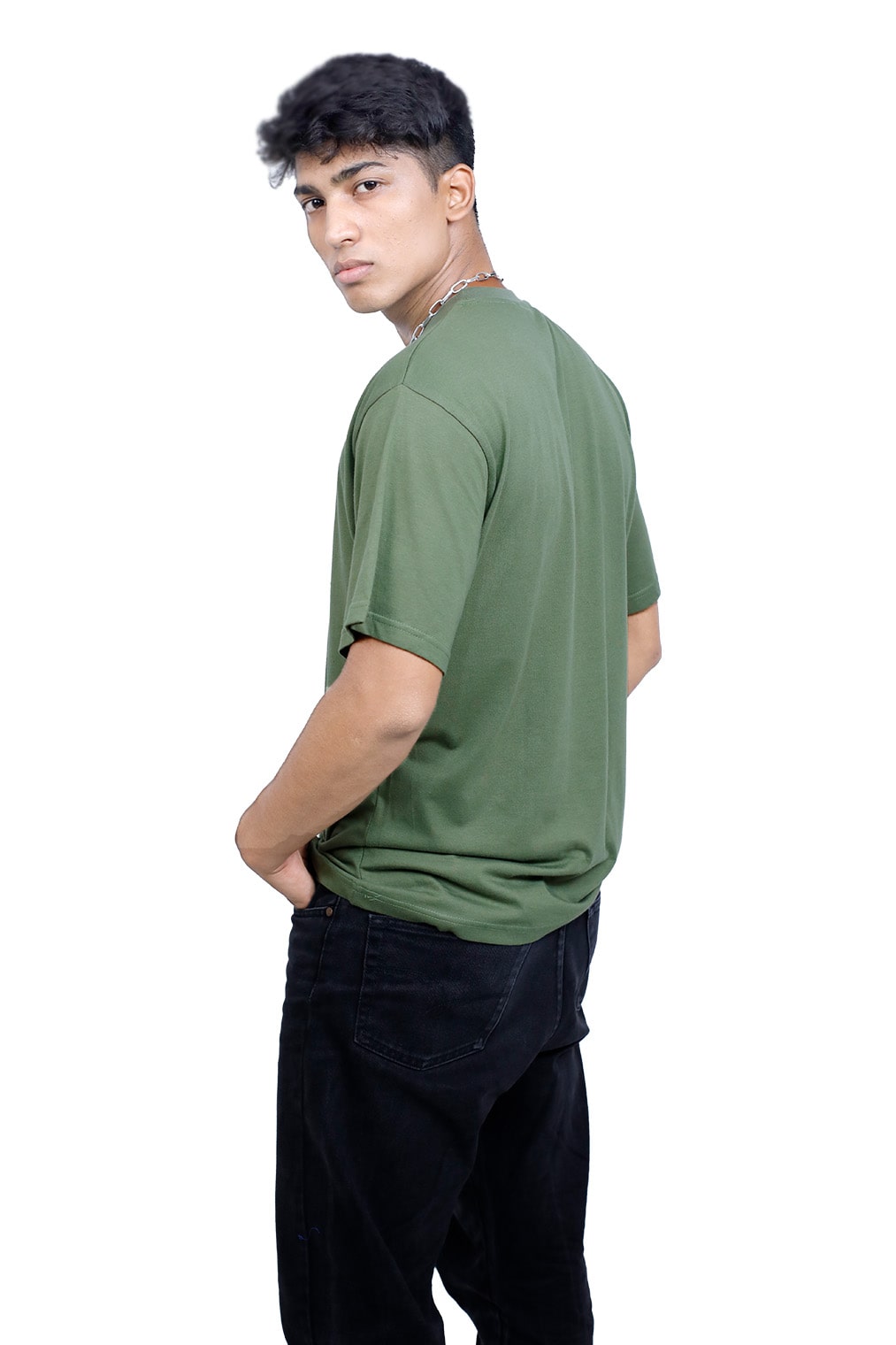 olive green cotton men's oversized t-shirt, Oversized olive t-shirt for men, Men green cotton t-shirt, Men casual t-shirt, Cotton oversized t-shirt men, Men trendy oversized t-shirt