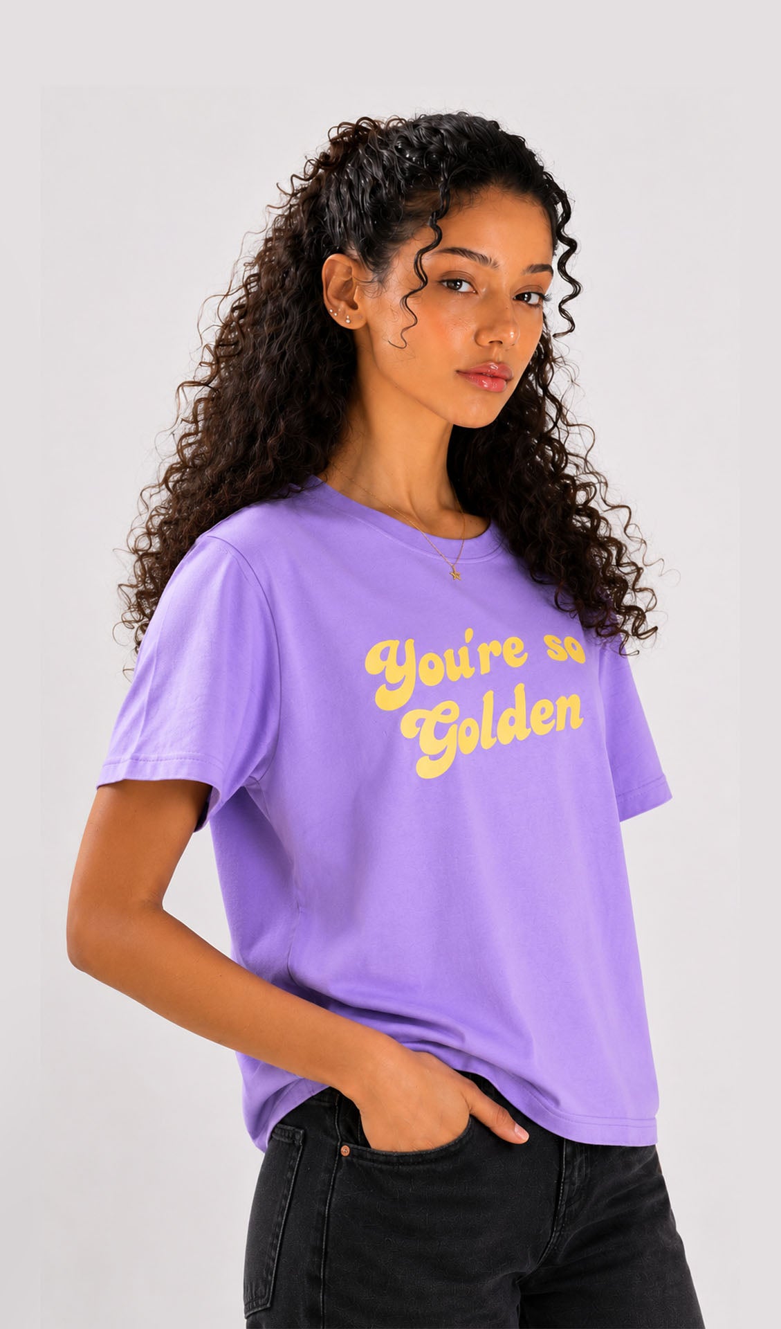 Women Purple top,Purple Graphic T-shirt , purple tshirt, relaxed fit tshirt, printrd tshirt, trendy college wear, slogan tee, you are so golden, casual wear women , graphic tee for girls, pastel top,,women workout t-shirt,gym t-shirt women, ladies top, cotton t-shirt, trndy graphic tee, trending top, baggy top, gym tee, loose tshirts for ladies,gym shirt , purple top