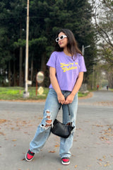purple tshirt, relaxed fit tshirt, printrd tshirt, trendy college wear, slogan tee, you are so golden, casual wear women , graphic tee for girls, pastel top,,women workout t-shirt,gym t-shirt women, ladies top, cotton t-shirt, trndy graphic tee, trending top, baggy top, gym tee, loose tshirts for ladies,gym shirt , purple top