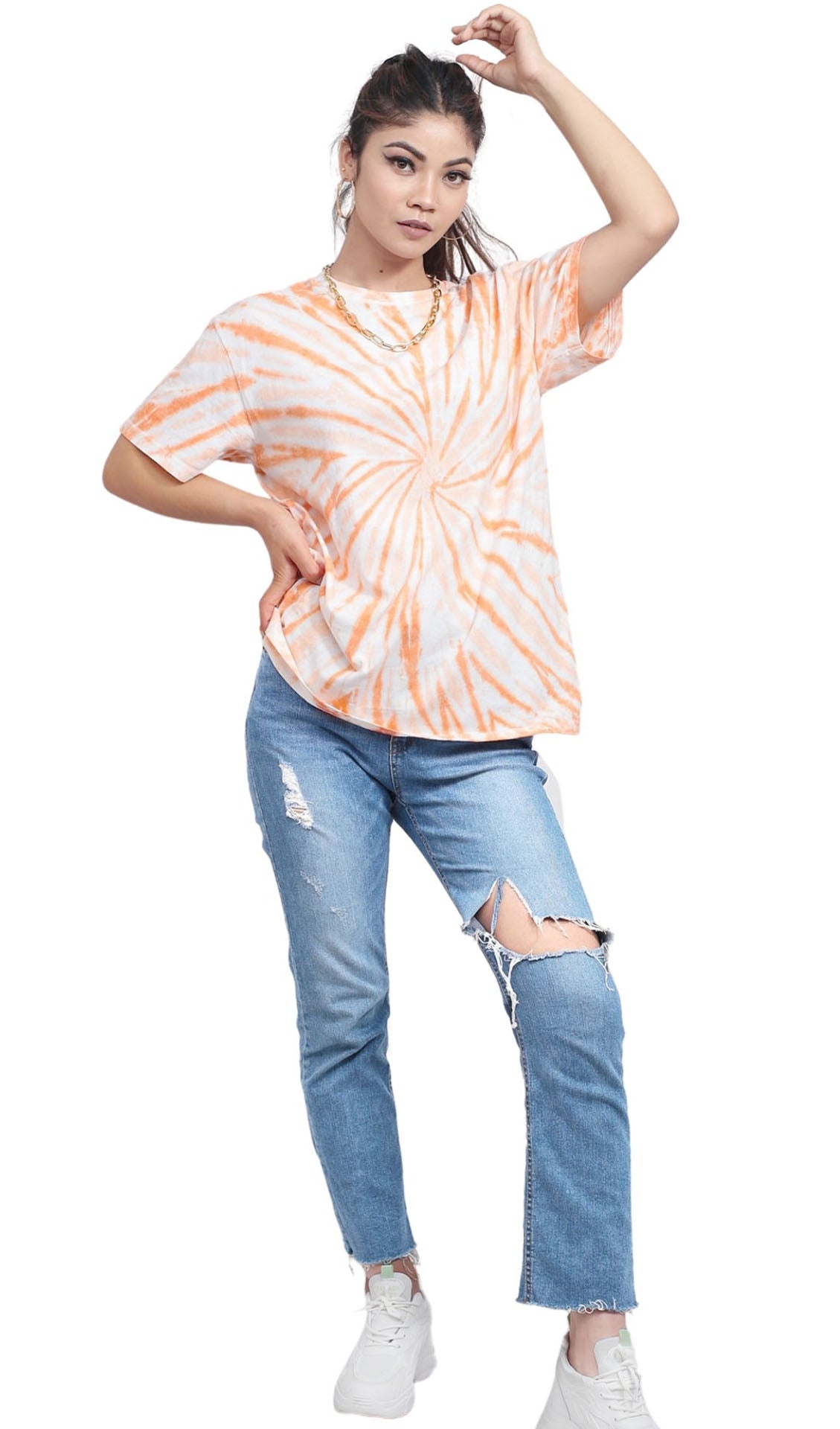 Tie & dye t-shirt, women t-shirt, cotton t-shirt, casual outfit, trending t-shirt, Slayink orange tie & dye t-shirt, Slayink women tie & dye t-shirt, orange tie dye t-shirt women, oversized t-shirt , cotton t-shirt for women, summer t-shirt women, college wear t-shirt for girls, beach wear t-shirt women, gym wear t-shirt women, trendy college wear, pastel top, women's workout t-shirt, gym t-shirt women, ladies top, cotton t-shirt, trendy graphic tee, trending top, baggy top, gym tee, loose t-shirts
