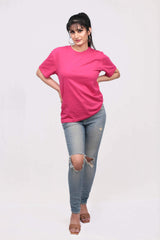 Fuschia Oversized Solid Tee-Slayink-