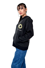 Printed Black oversized Hoodie