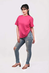 Fuschia Oversized Solid Tee-Slayink-