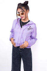 Purple hood, purple cotton hood, Zipper Crop Hoodie Lilac - Fleece-Slayink-CASUAL,casualwear Sweatshirt,Crop top,Dropshoulder,Hoodie,Loungewear,SWEATSHIRT,Sweattop,Westernwear,Winter,winterclothing