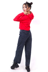 Crop Hoodie Red-Slayink-CASUAL,casualwear,Cotton,Crop Sweatshirt,Crop top,Dropshoulder,Hoodie,Loungewear,SWEATSHIRT,Sweattop,Westernwear,Winter,winterclothing