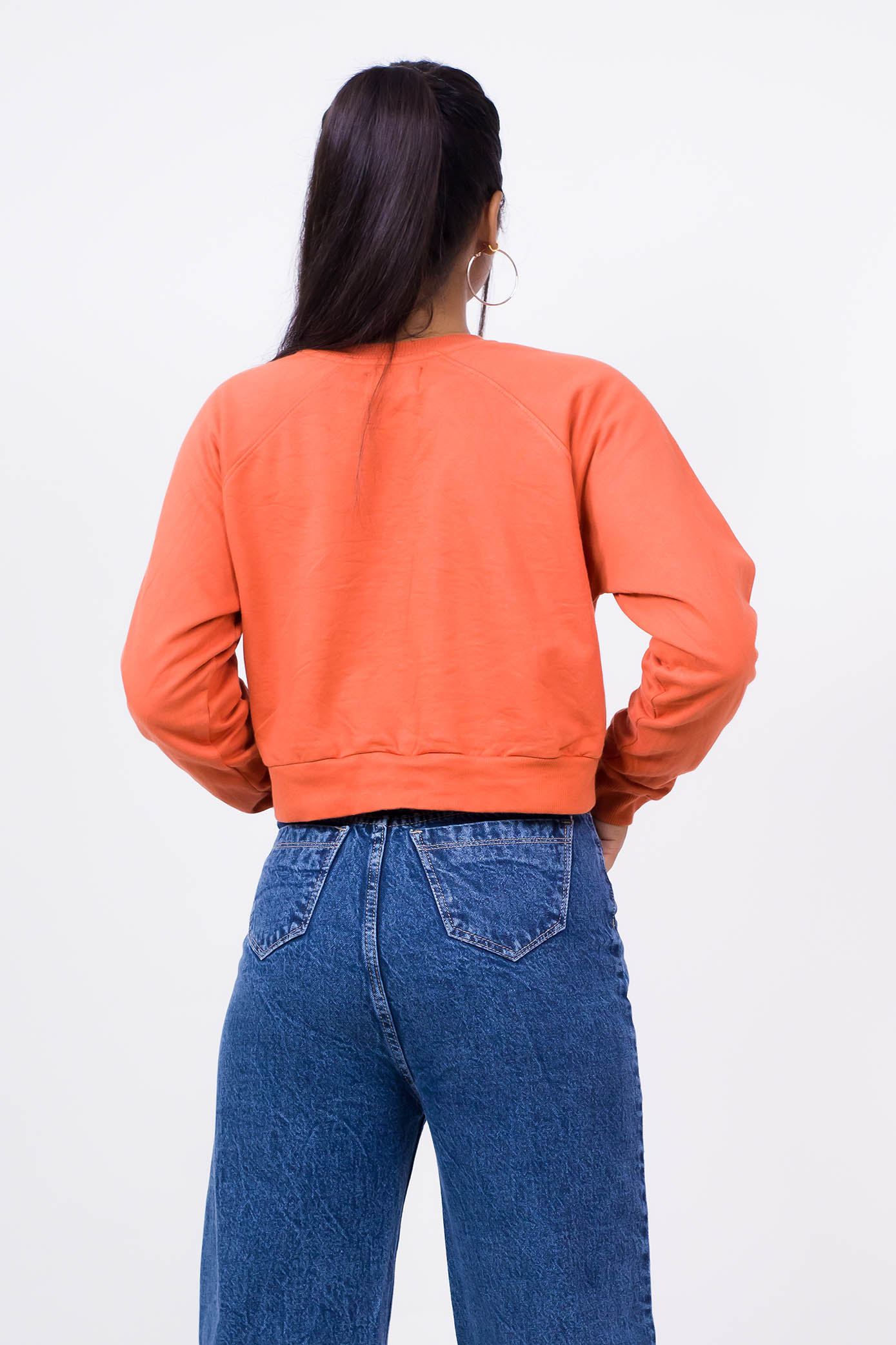 Raglan Sleeve Crop Sweatshirt Copper - Fleece-Slayink-CASUAL,casualwear,Cotton,Crop Sweatshirt,Crop top,Loungewear,SWEATSHIRT,Sweattop,Westernwear,Winter,winterclothing