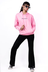 Embroidered Oversized Hoodie Pink