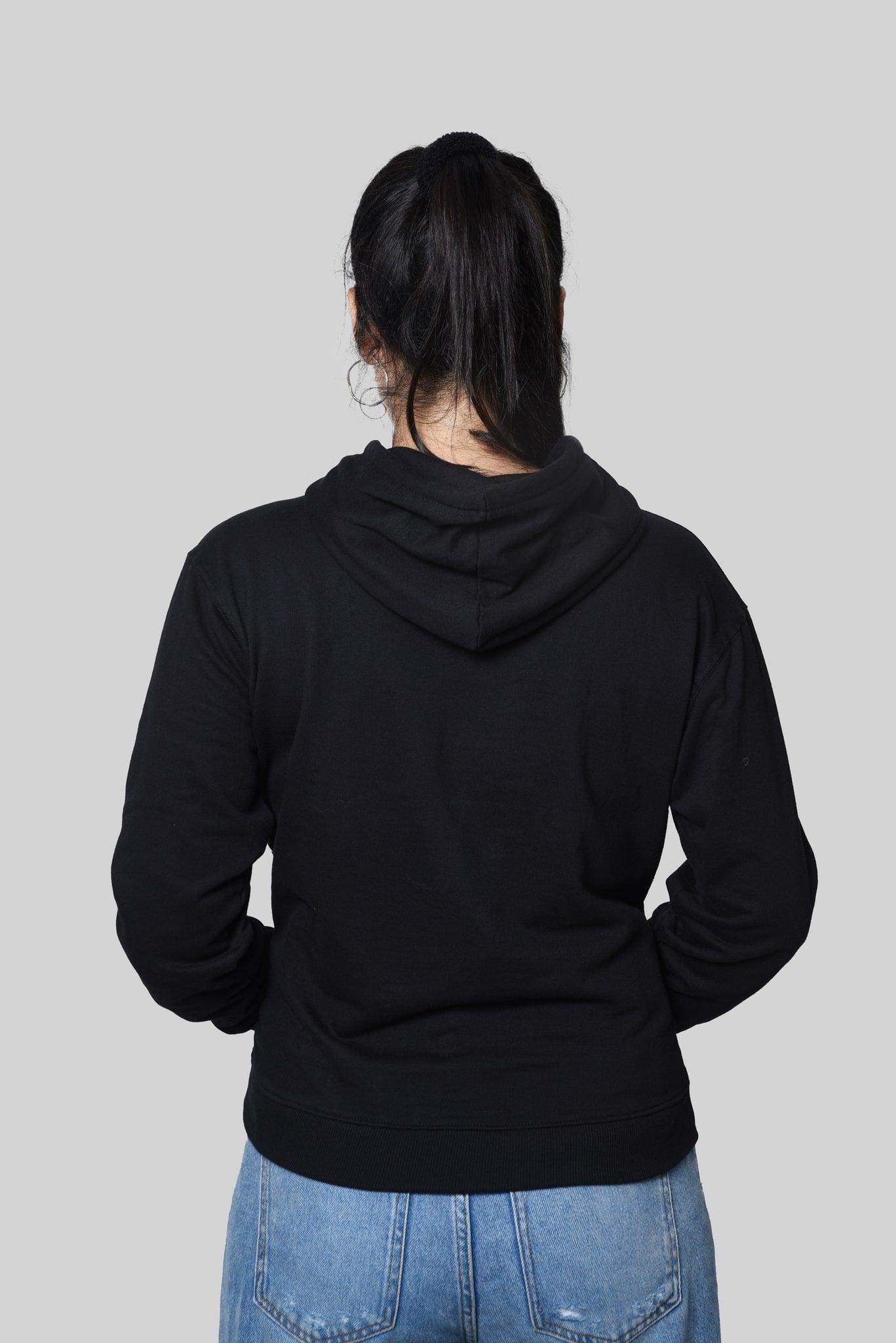 Relaxed Fit Hoodie Black - Fleece-Slayink-CASUAL,casualwear,Cotton,Crop Sweatshirt,Dropshoulder,Hoodie,Loungewear,SWEATSHIRT,Westernwear,Winter,winterclothing