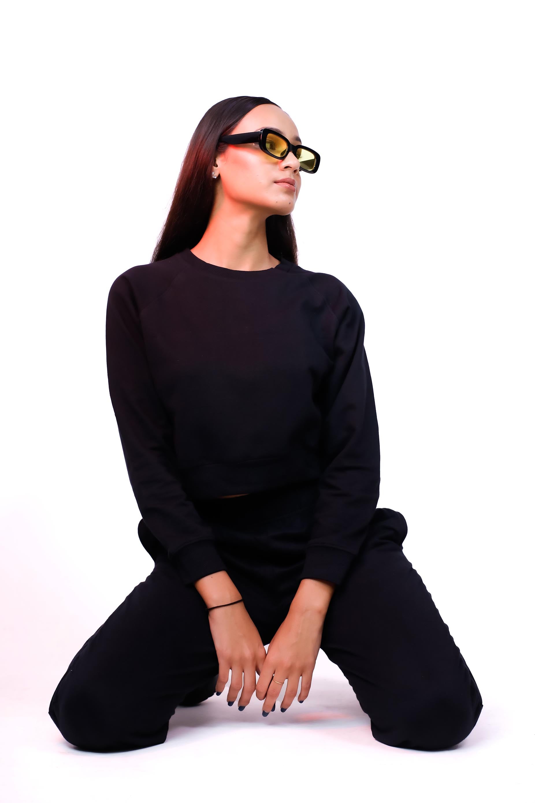 Black Loungewear Set-Slayink-CASUAL,casualwear,Cotton,joggers,Loungewear,SWEATSHIRT,trackpants,Westernwear,Winter,winterclothing