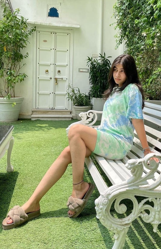 Oversized green Tie-Dye Set