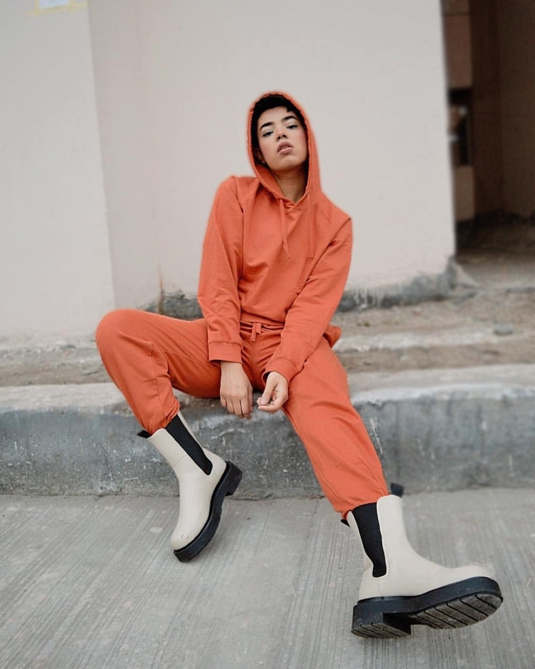 Orange hoodie, Pre-winter hood, Women's hoodie, Sustainable winter wear, orange sweatshirt, Casual crop hoodie, trendy women's hoodie, cotton hoodie Comfortable hoodie, Stylish hoodie, winter crop top