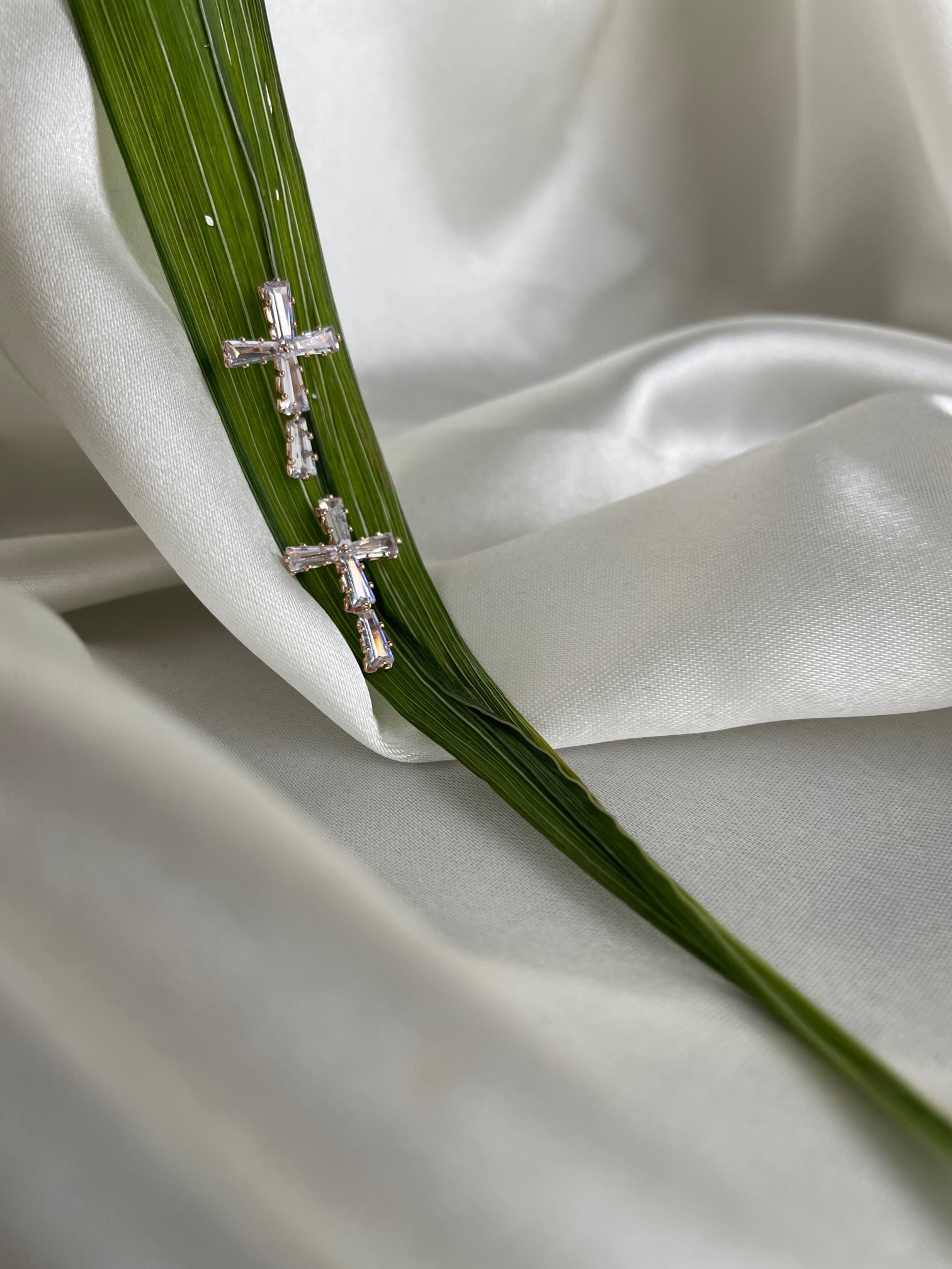 Rhinestone Cross Earrings.