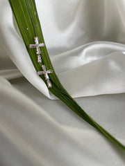 Rhinestone Cross Earrings.