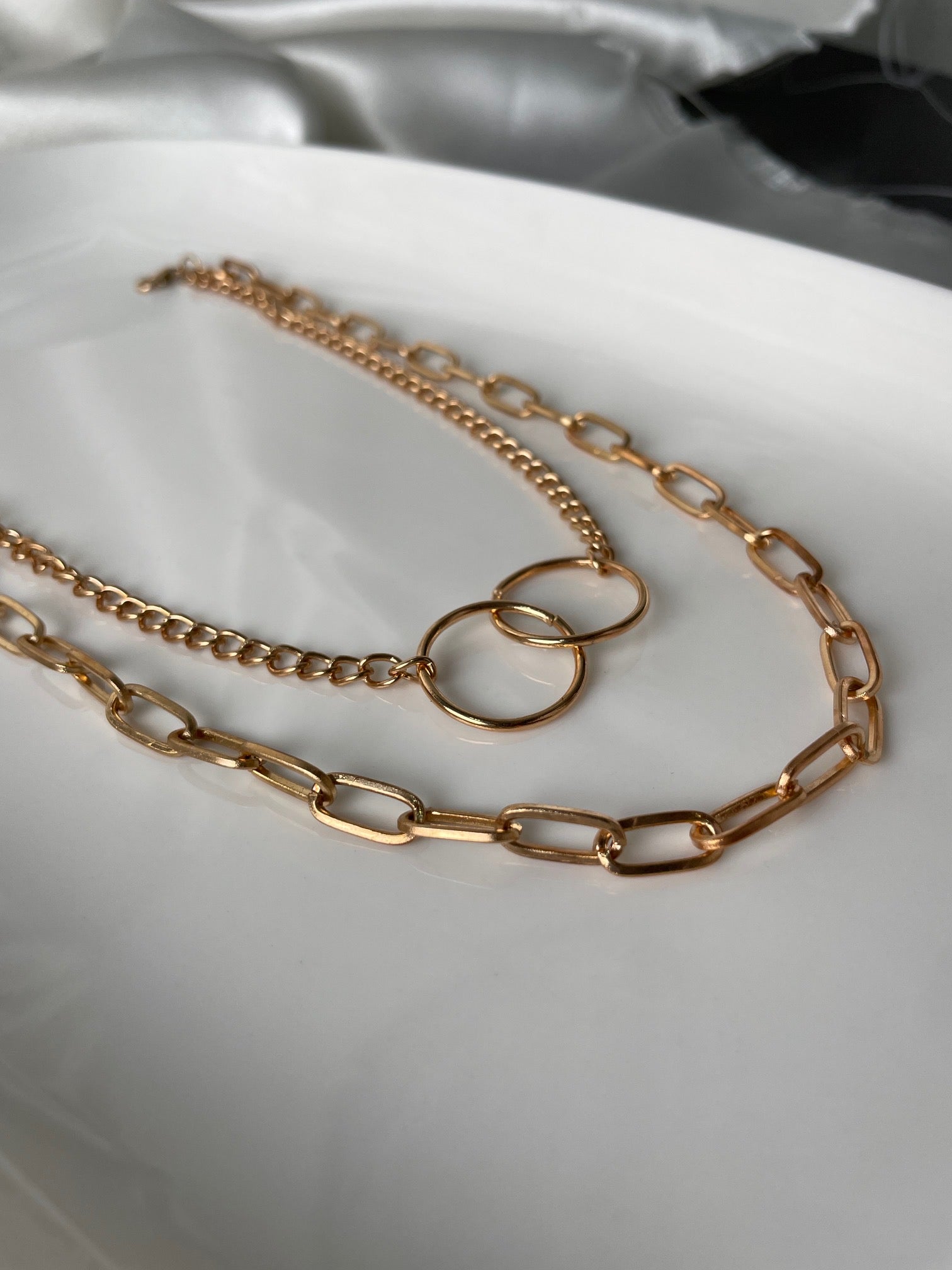 Layered Chunky Chain Gold Necklace