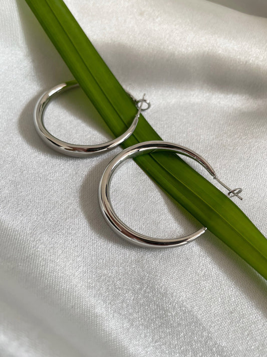Sterling Silver Chunky Hoops