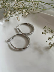 silver hoop earrings