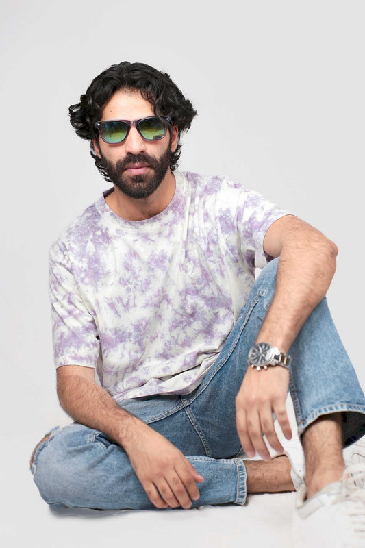 Grey tie & dye oversized t-shirt, men oversized t-shirt, men oversized tie & dye t-shirt, cotton t-shirt