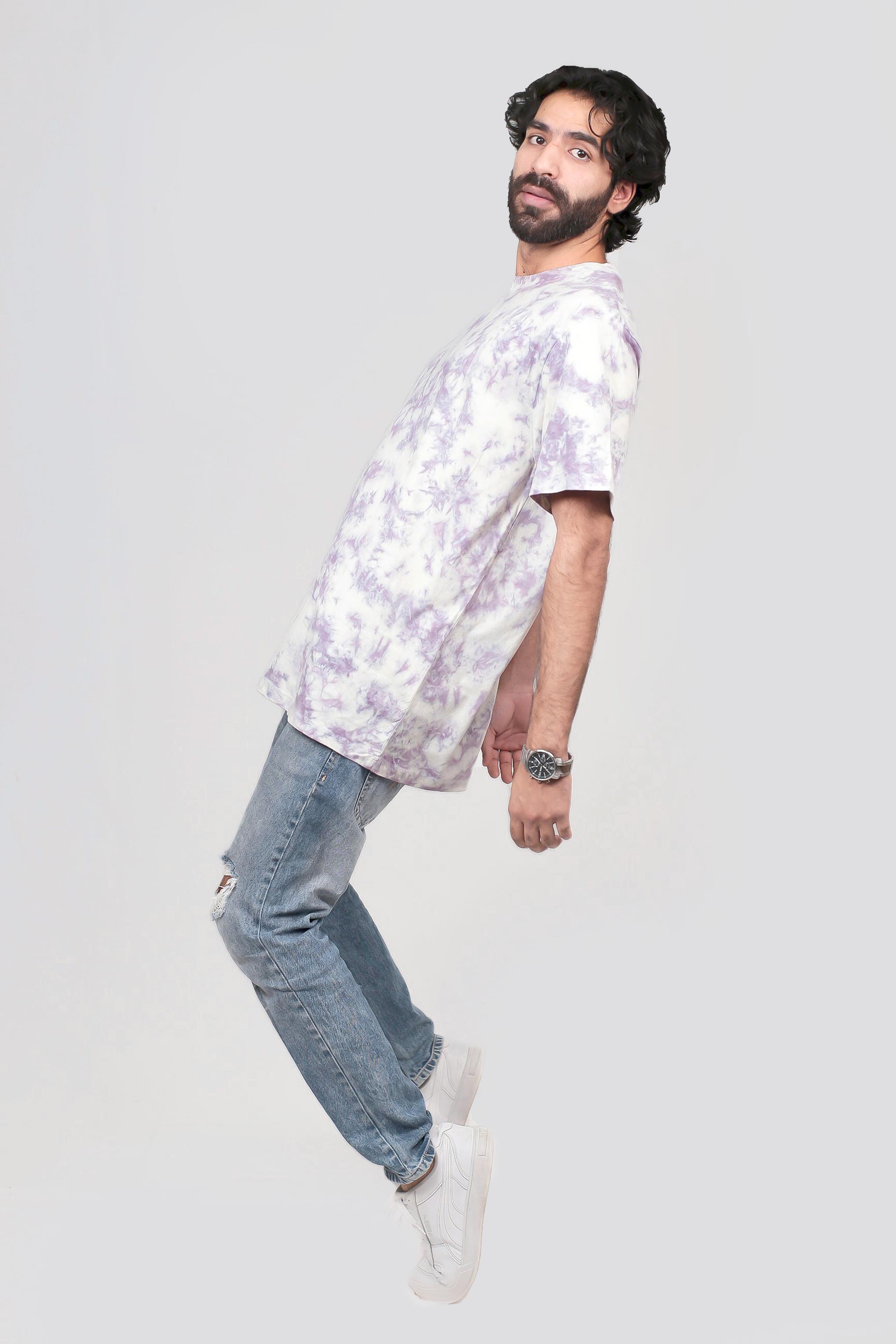 Grey tie & dye oversized t-shirt, men oversized t-shirt, men oversized tie & dye t-shirt, cotton t-shirt