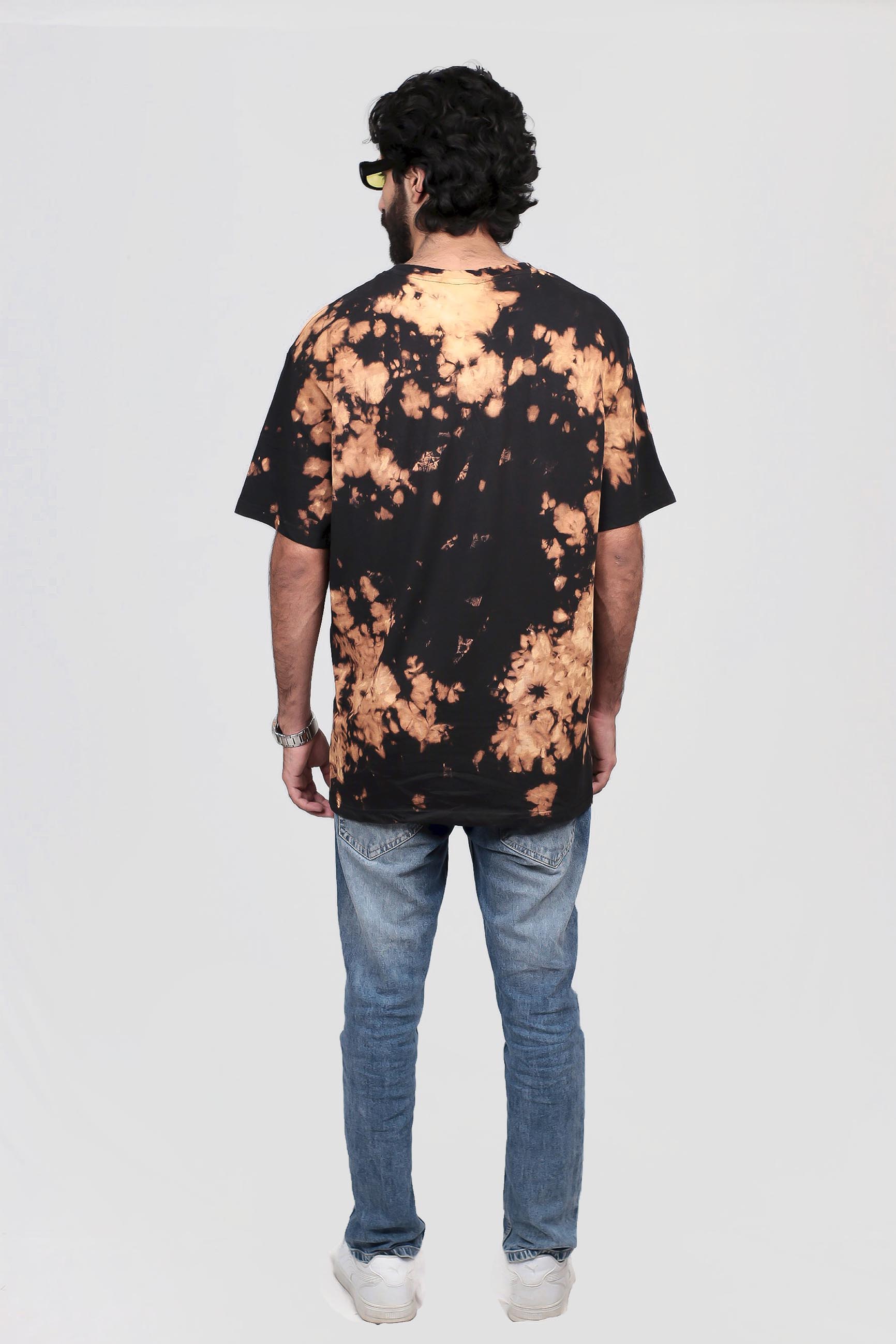 black tie & dye oversized t-shirt, men oversized t-shirt, men oversized tie & dye t-shirt, cotton t-shirt