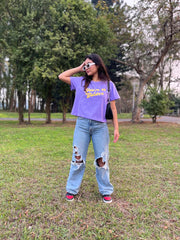 Lilac graphic tee, purple tshirt, relaxed fit tshirt, printrd tshirt, trendy college wear, slogan tee, you are so golden, casual wear women , graphic tee for girls, pastel top,,women workout t-shirt,gym t-shirt women, ladies top, cotton t-shirt, trndy graphic tee, trending top, baggy top, gym tee, loose tshirts for ladies,gym shirt , purple top