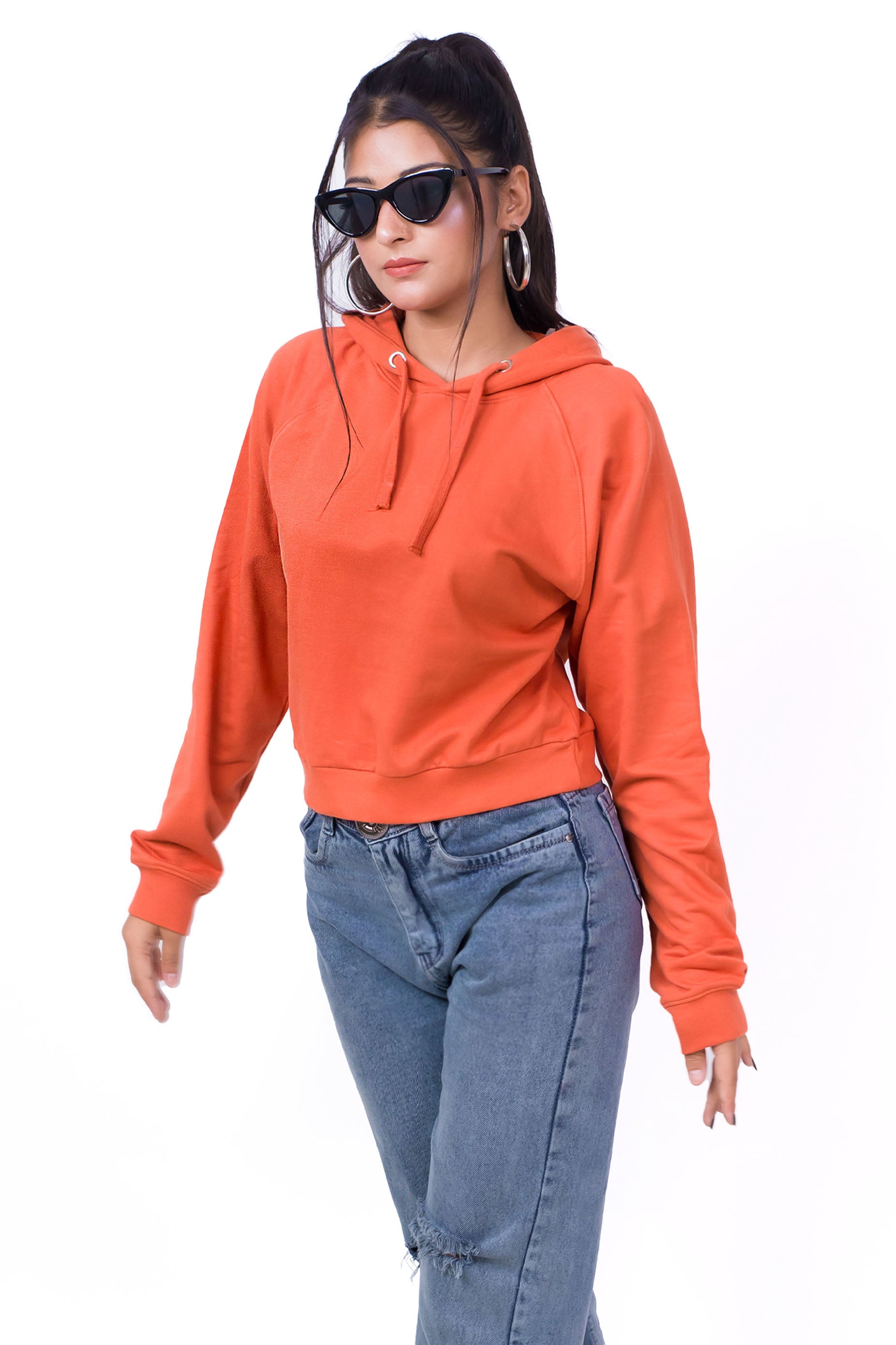 Orange hoodie, Pre-winter hood, Women's hoodie, Sustainable winter wear, orange sweatshirt, Casual crop hoodie, trendy women's hoodie, cotton hoodie Comfortable hoodie, Stylish hoodie, winter crop top