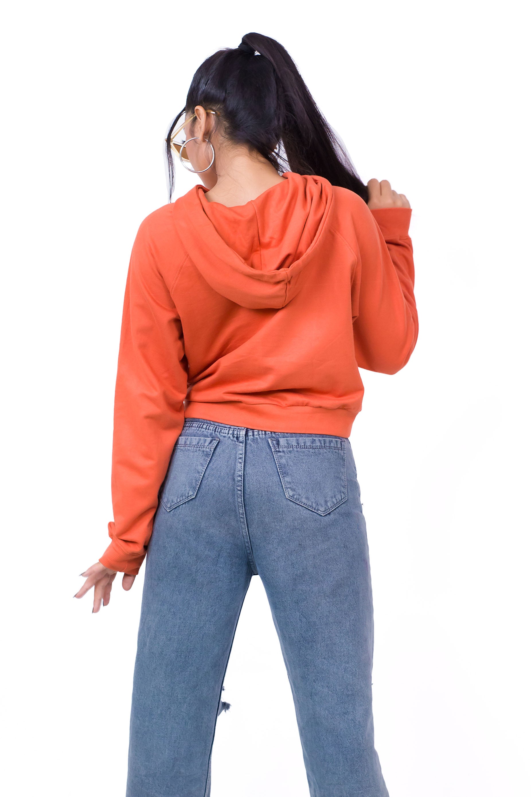 Orange hoodie, Pre-winter hood, Women's hoodie, Sustainable winter wear, orange sweatshirt, Casual crop hoodie, trendy women's hoodie, cotton hoodie Comfortable hoodie, Stylish hoodie, winter crop top