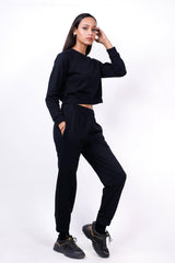 Black Loungewear Set-Slayink-CASUAL,casualwear,Cotton,joggers,Loungewear,SWEATSHIRT,trackpants,Westernwear,Winter,winterclothing