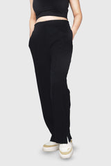 Slayink Women Black High Waist Sweatpants