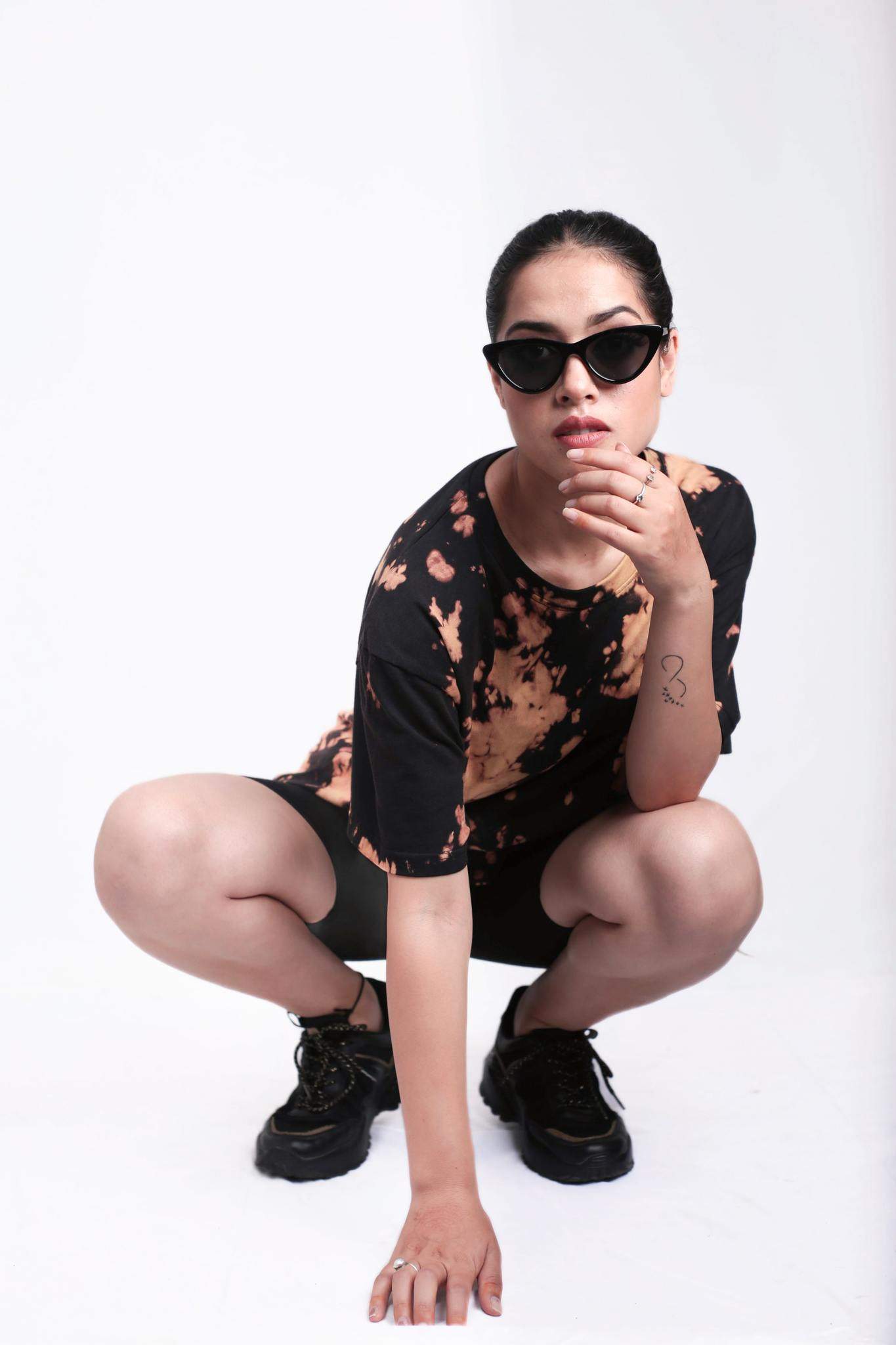 Oversized Black Tie-Dye Set-Slayink-