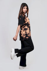 Oversized Black Tie & Dye Tee