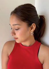 Rhinestone Heart Earrings-Slayink-accessories,earrings,heart shaped earrings,jewellery,Rhinestone earrings,Silver earrings