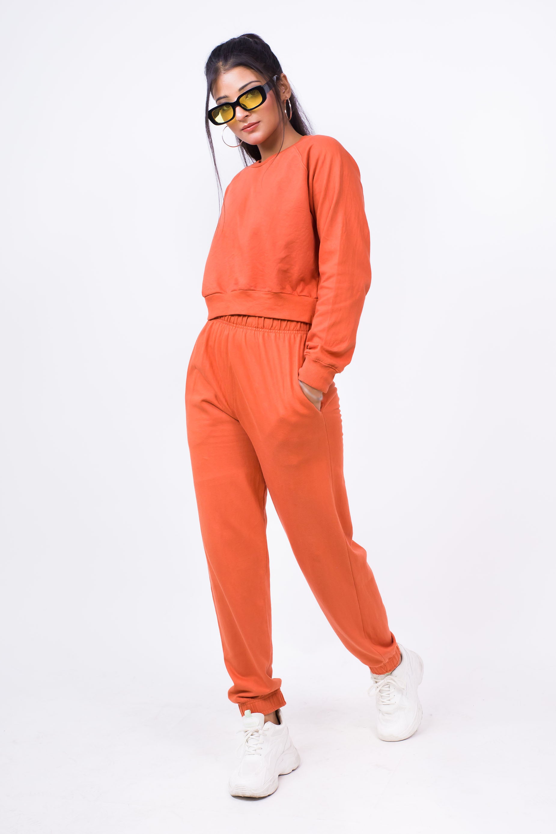 Copper Loungewear Set-Slayink-CASUAL,casualwear,Cotton,joggers,Loungewear,SWEATSHIRT,trackpants,Westernwear,Winter,winterclothing