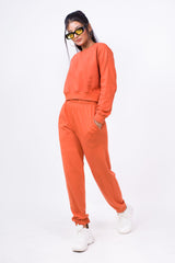 Copper Loungewear Set-Slayink-CASUAL,casualwear,Cotton,joggers,Loungewear,SWEATSHIRT,trackpants,Westernwear,Winter,winterclothing