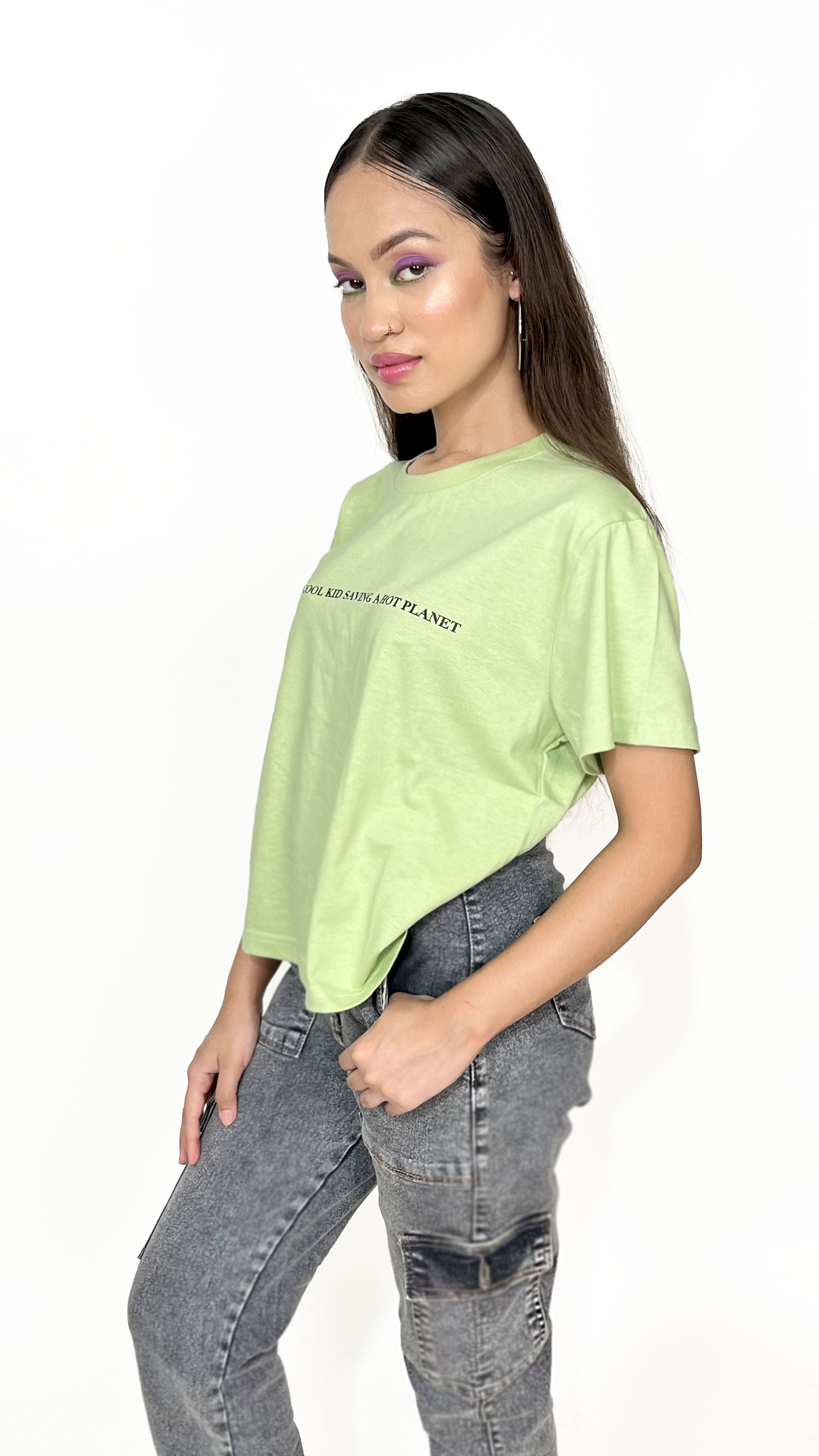 Cool Kid Pastel Green Tee-Slayink-Printed,Printed Tee,Printed Tshirt,Women Tshirt