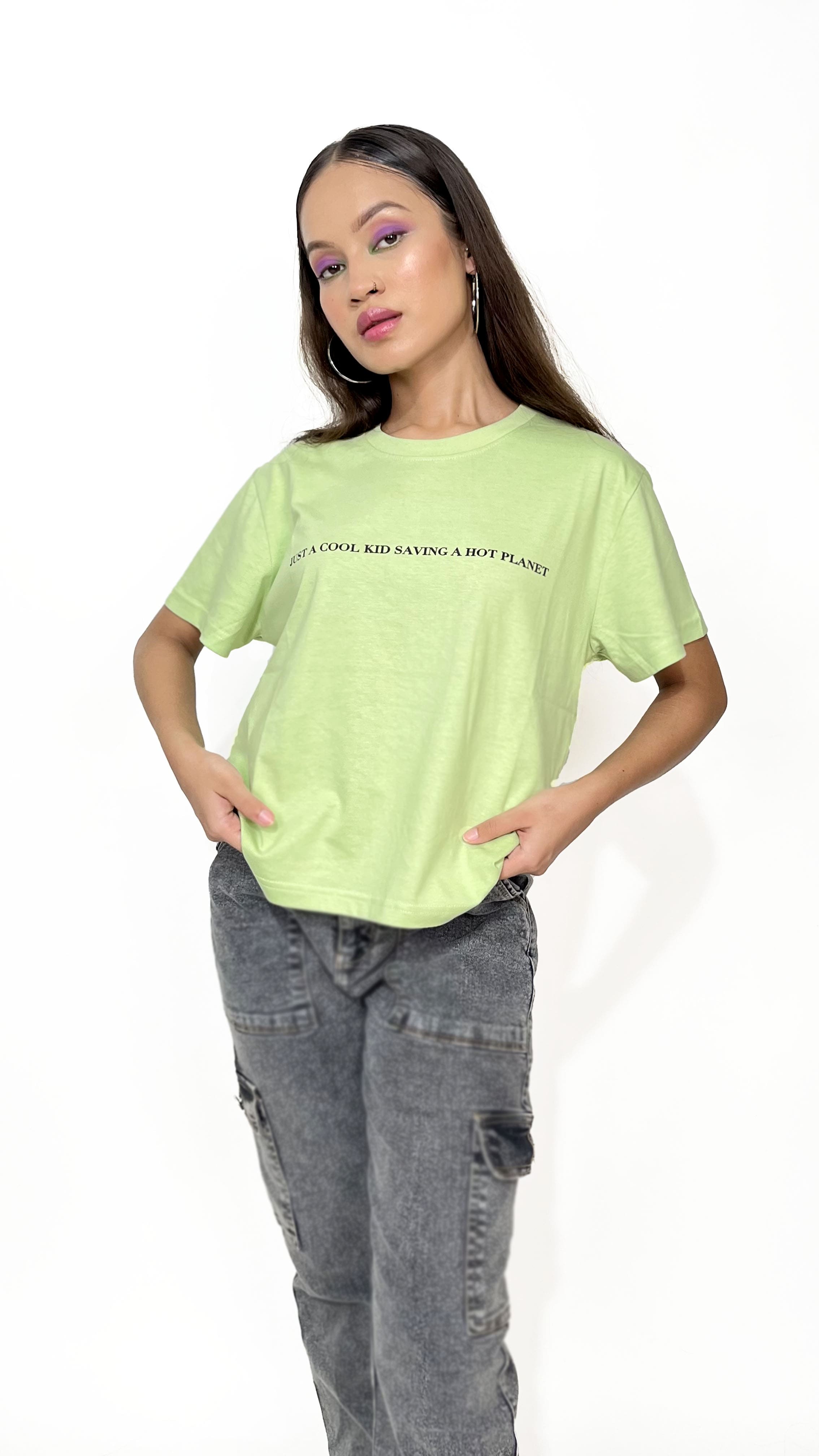 Cool Kid Pastel Green Tee-Slayink-Printed,Printed Tee,Printed Tshirt,Women TshirtCool Kid Pastel Green Tee-Slayink-Printed,Printed Tee,Printed Tshirt,Women Tshirt, green T-shirt