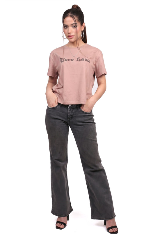 GraphicTee, Cotton t-shirt, best cotton t-shirts for summer, brown t-shirt, printed t-shirt, affordable graphic t-shirts women, cute printed cotton tee for daily wear, trendy graphic crop top India, brown graphic cotton t-shirt.