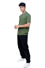  olive green cotton men's oversized t-shirt, Oversized olive t-shirt for men, Men green cotton t-shirt, Men casual t-shirt, Cotton oversized t-shirt men, Men trendy oversized t-shirt