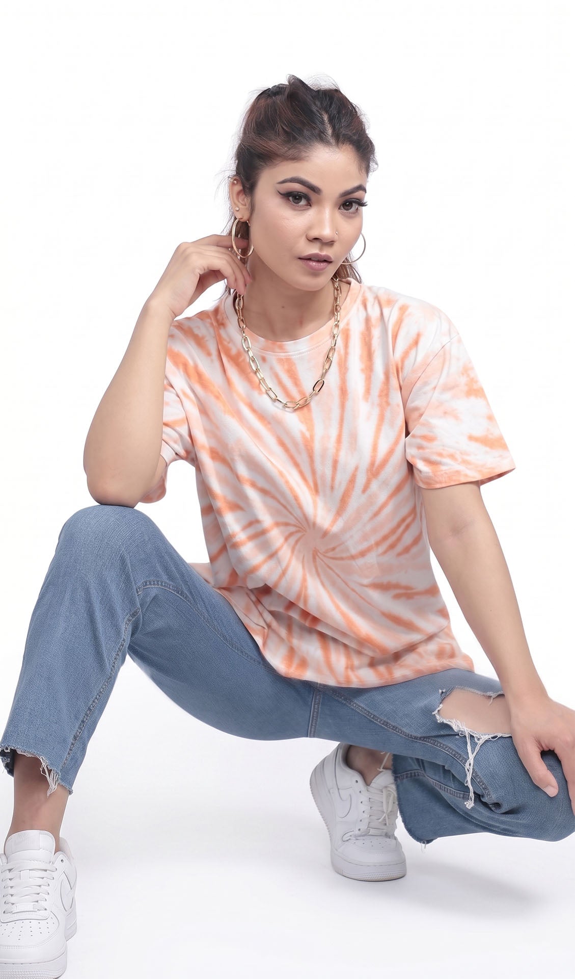 Tie & dye t-shirt, women t-shirt, cotton t-shirt, casual outfit, trending t-shirt, Slayink orange tie & dye t-shirt, Slayink  women tie & dye t-shirt, orange tie dye t-shirt women, oversized t-shirt , cotton t-shirt for women, summer t-shirt women, college wear t-shirt for girls, beach wear t-shirt women, gym wear t-shirt women,  trendy college wear, pastel top, women's workout t-shirt, gym t-shirt women, ladies top, cotton t-shirt, trendy graphic tee, trending top, baggy top, gym tee, loose t-shirts 