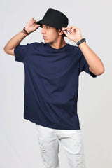 Navy cotton men's oversized t-shirt,Oversized navy blue t-shirt for men,Men blue cotton t-shirt, Men casual t-shirt, Cotton oversized t-shirt men, Men trendy oversized t-shirt