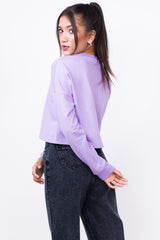 Crop Sweatshirt Lilac-Slayink-CASUAL,casualwear,Cotton,Crop Sweatshirt,Crop top,Dropshoulder,Loungewear,SWEATSHIRT,Sweattop,Westernwear,Winter,winterclothing