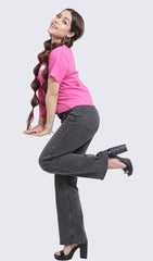 Printed Pink  women T-shirt