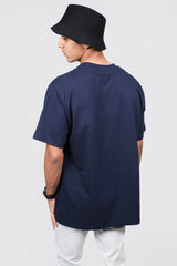 Navy cotton men's oversized t-shirt,Oversized navy blue t-shirt for men,Men blue cotton t-shirt, Men casual t-shirt, Cotton oversized t-shirt men, Men trendy oversized t-shirt