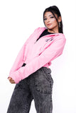 Zipper Crop Hoodie Pink - Fleece-Slayink-CASUAL,casualwear,Cotton,Crop Sweatshirt,Crop top,Dropshoulder,Hoodie,Loungewear,SWEATSHIRT,Sweattop,Westernwear,Winter,winterclothing