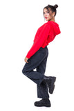Crop Hoodie Red-Slayink-CASUAL,casualwear,Cotton,Crop Sweatshirt,Crop top,Dropshoulder,Hoodie,Loungewear,SWEATSHIRT,Sweattop,Westernwear,Winter,winterclothing