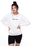 Embroidered Oversized Hoodie White - Fleece