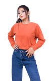 Raglan Sleeve Crop Sweatshirt Copper - Fleece