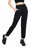 black joggers, joggers for women ,black cotton high waist joggers, high waist joggers, comfortable joggers, casual wear joggers, breathable joggers, stylish joggers, women's joggers,